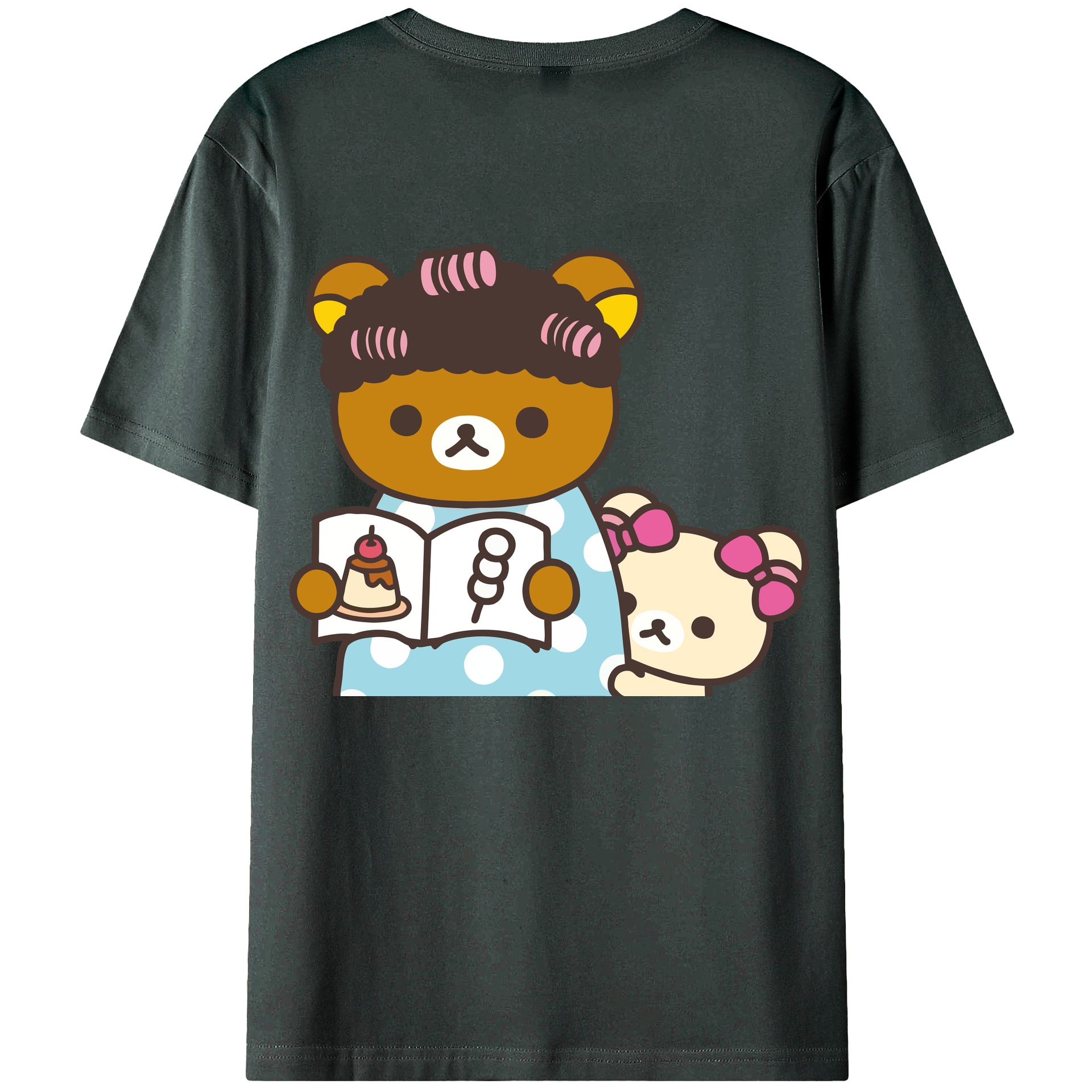 （画像用） リラックマ リラックマ キイロイトリ Rilakkuma Korilakkuma Kiiroitori 綿100％ メンズ半袖Tシャツ（バックプリント） 通気性